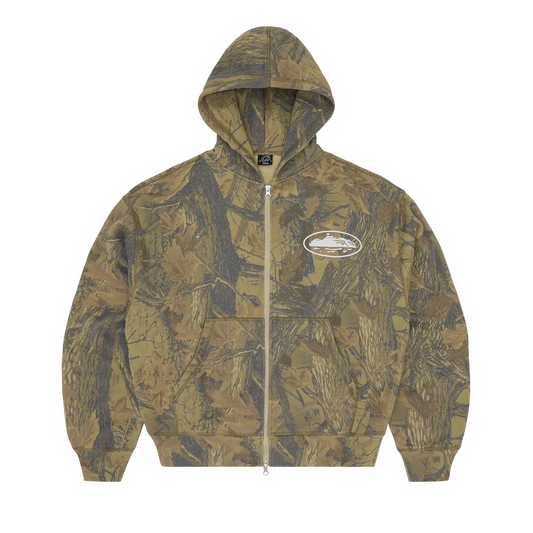 ISLAND PUFF PRINT ZIP HOODIE [FOREST CAMO]